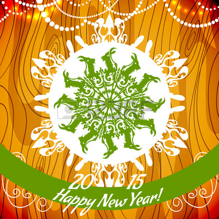 31592627-background-with-snowflake-with-goat-symbol-of-2015-new-year