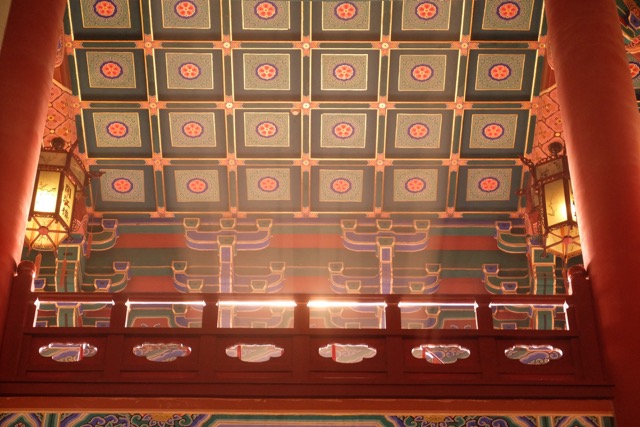 Sunlight shining in through a temple’s veranda