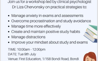 Stress management and study skills workshop, for Yr 11 & 12