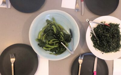Steamed Gai Larn with Silverbeet Salad